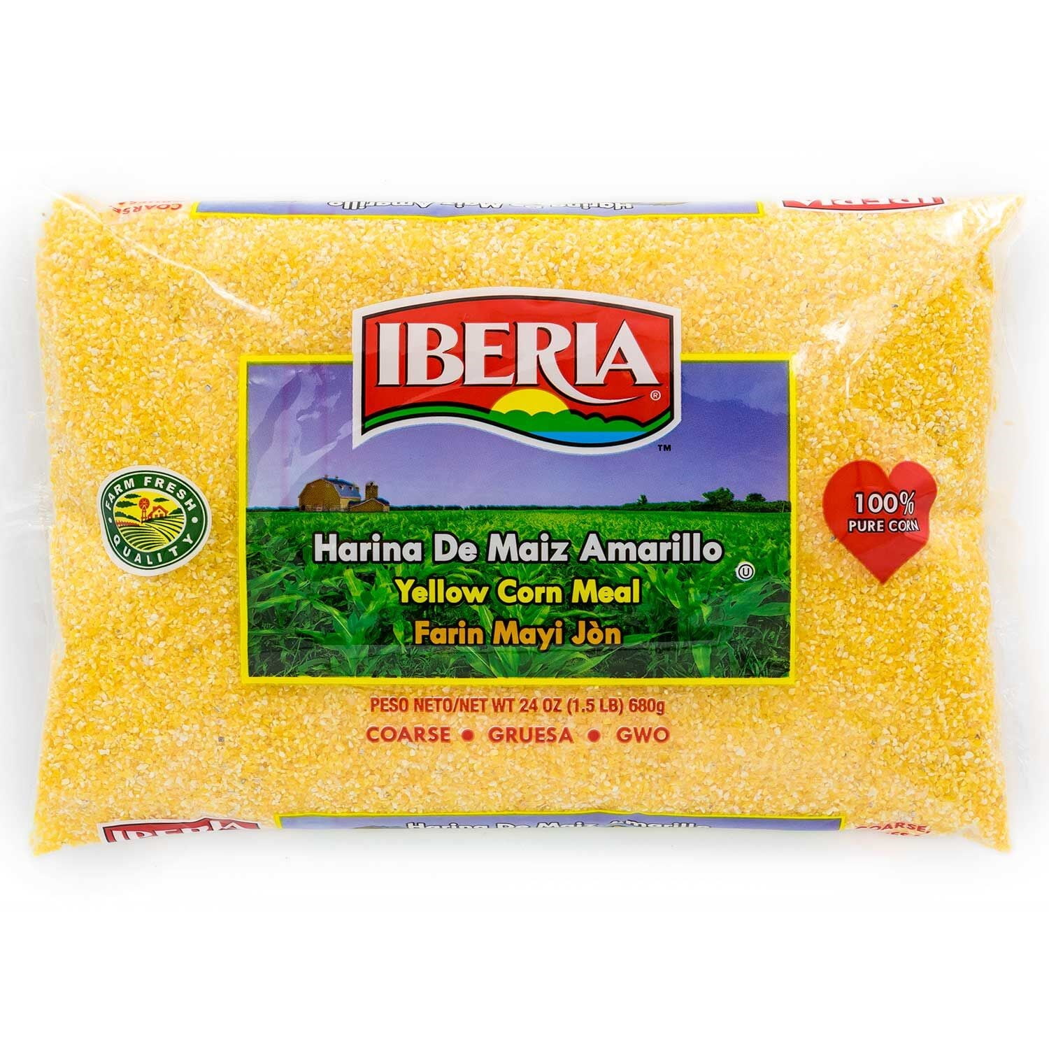 Iberia Yellow Corn Meal, Coarse, 24 Oz