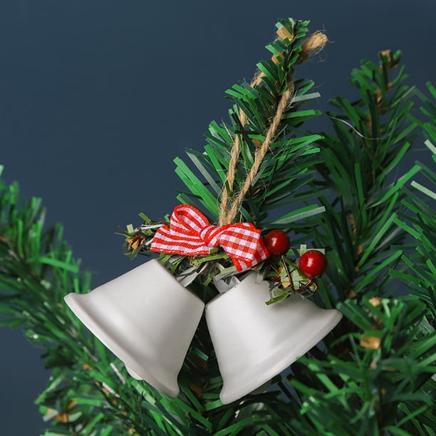 Teissuly Christmas Wrought Iron Bell Decoration Pendant Accessories Rope Holly Berry Xmas Tree Festival Wall Door Hanging Ornament Teissuly WER2023112001068