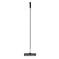 VALSEEL Cleaning Brush 2 in 1 Scalable Cleaning Floor Scrub Brush Floor Brush with Long Handle Grout Brush Scrape V-Shape Stiff Bristle Cleaning Brush with Squeegee 180° Rotating Cleaning Supplies
