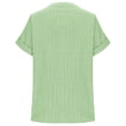 thumbnail image 6 of HongQid Cotton Short Sleeve Button Down Shirts for Women Plaid Tops Linen V Neck Cap Sleeve Casual Loose Blouse Summer, 6 of 7