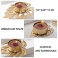 thumbnail image 3 of Golden Iron Candle Stand for Home Decor Unique Leaf Shape Elegant Design 4 Pieces, 3 of 9