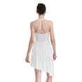 thumbnail image 3 of TiaoBug Women's Flower Lyrical Dance Costume High Low Modern Contemporary Dance Dress Dancewear Ivory XL, 3 of 7