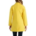 thumbnail image 3 of Abrigo de longitud media de manga raglán con solapa de doble botonadura para mujer INSPIRE CHIC XL amarillo, 3 of 6