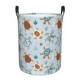 thumbnail image 6 of Lsque Sea Turtle pattern Laundry Hamper Basket, Tall Woven Rope Hamper Basket for Clothes, Lightweight Storage Basket, Collapsible Waterproof-Small, 6 of 8