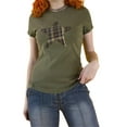 thumbnail image 2 of Seyurigaoka Vintage Plaid Star Print Casual T-Shirt for Women 2000s Aesthetic Short Sleeves Round Neck Tops Grunge Streetwear, 2 of 5