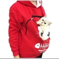 thumbnail image 2 of Sudadera con capucha para amantes de los gatos, jerséis con bolsillo para orejas de animales, pata de perro canguro, envío directo, 2 of 4