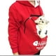thumbnail image 2 of Sudadera con capucha para amantes de los gatos, jerséis con bolsillo para orejas de animales, pata de perro canguro, envío directo, 2 of 4