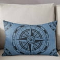 thumbnail image 3 of Nautical Compass Throw Pillow Cover, Vintage Ocean Blue Circle Rectangle Decorative Pillow Case Protector Soft Cushion Cover Lumbar Pillowcase for Couch Sofa Bedroom Car Chair Decor 16x24 Inch, 3 of 8