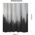 thumbnail image 5 of Black Forest Shower Curtain, Black Pine Trees Fabric Shower Curtain for Bathroom, Nature Dark Woodland Mountain Bathroom Shower Curtain Set with Hooks, 72x84 inches, 5 of 6