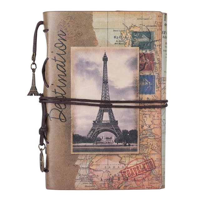 Diario de escritura en piel MALEDEN, vintage, recargable, 13 x 18 cm