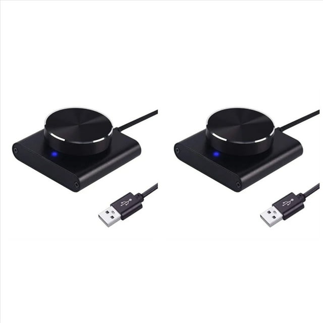 2X Control de Volumen USB PC Sin Pérdidas Altavoz de la Computadora Controlador de Volumen Ajustador de Perilla Control Digital con Silencio de una Tecla