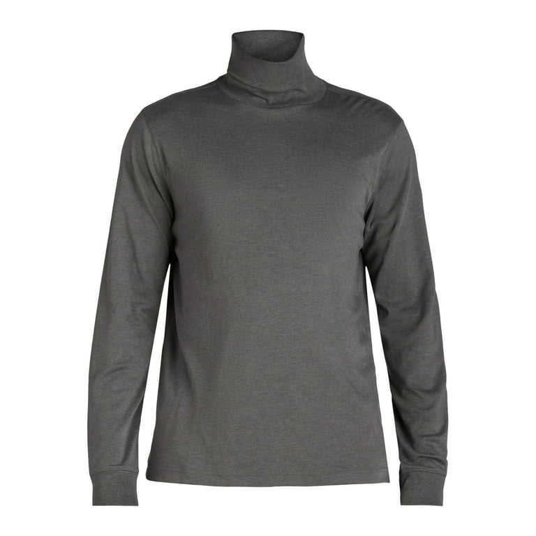 George Men s and Big Men s Interlock Turtleneck Shirt with Long Sleeves Sizes S 3XL