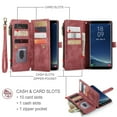 thumbnail image 5 of JTCASES for Samsung Galaxy S8 Plus Wallet Case with Zipper Purse Card Holders Flip Stand Wrist Strap Magnetic Closure PU Leather Anti-scratch Support Wireless Charging Drop Resistant Shell, Red, 5 of 10