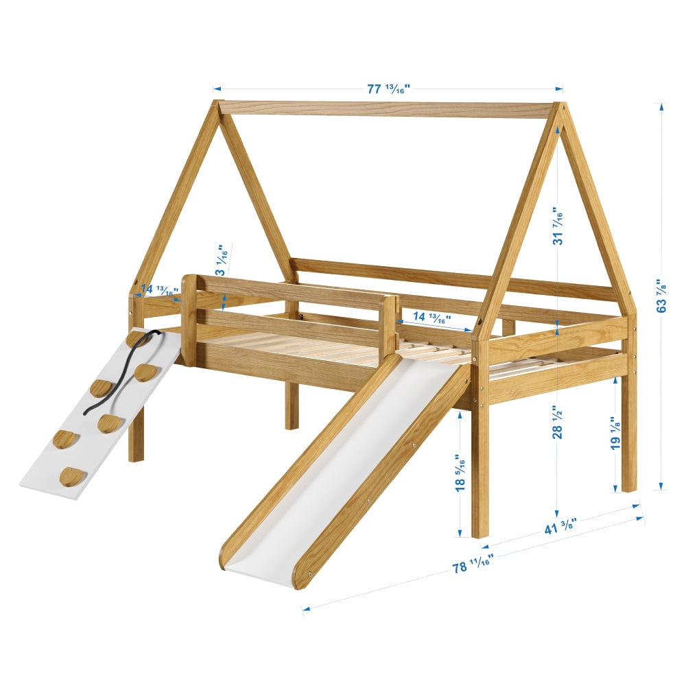 Casita Twin Play Bed for Kids - with Slide and Climbing Ramp