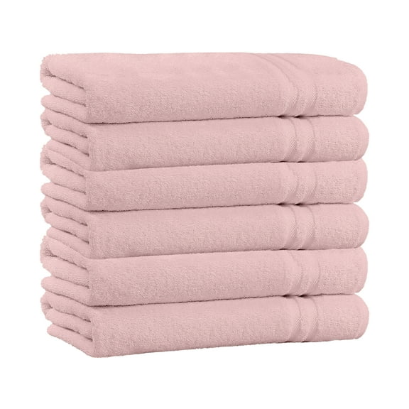 100% Cotton 4-Pack Bath Towel Sets - Extra Plush & Absorbent Light Pink Bath Towels - 56" x 28" (Light Pink)