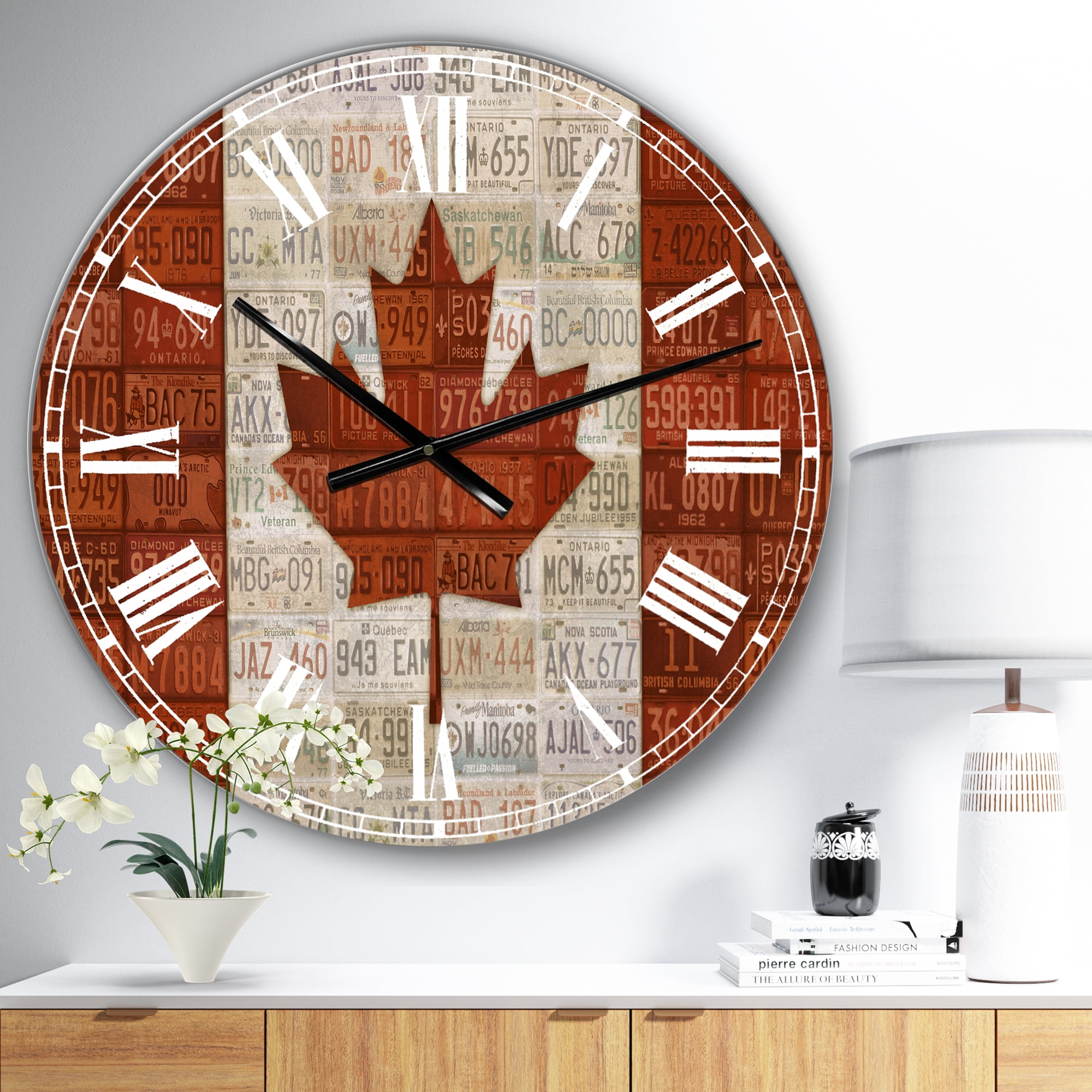 Designart Oversized Multicolor Analog Round Modern Traditional Wall Clocks, CLM25158-C23