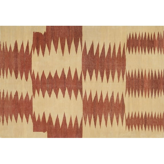 Ahgly Company Indoor Rectangle Contemporary Grapefruit Red Area Rugs, 2' x 4'