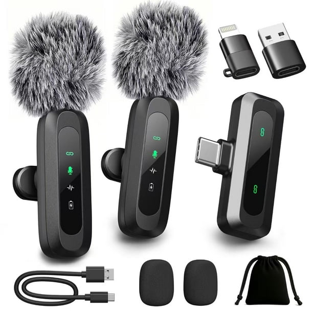 Micrófono Lavalier inalámbrico AXUAXU para iPhone/Android/PC