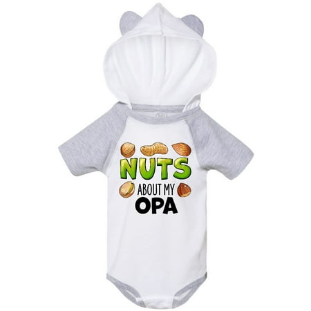

Inktastic Nuts About My Opa Peanut Almond Pistachio Gift Baby Boy or Baby Girl Bodysuit