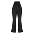 thumbnail image 4 of Efsteb Women's Leggings Fleece Lined Pants Women Yoga Pants With Pockets For Women Winter Thermal Pant High Waist Flare Leggings (Black,L), 4 of 9