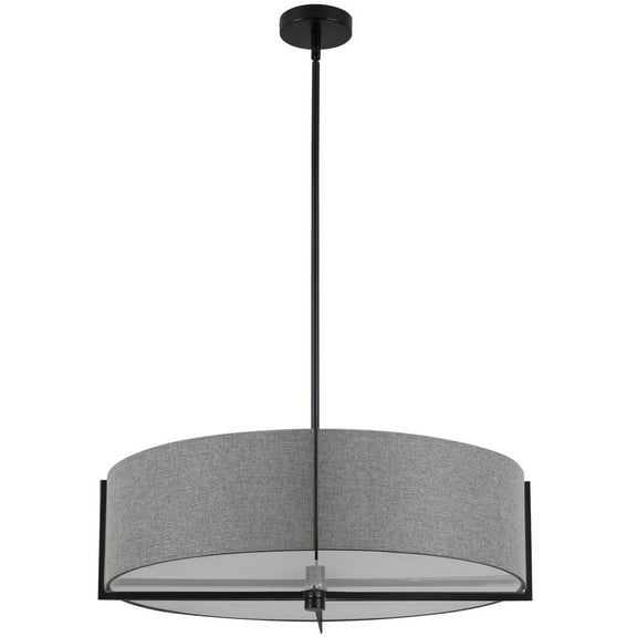 Dainolite 4LT Incandescent Pendant, MB w/ GRY Shade