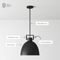 thumbnail image 3 of Nathan James Leigh Pendant Lighting Hanging Ceiling Light with Oversized Metal Shade and Adjustable Cord, for Kitchen Island or Entryway, Matte Black, 3 of 6