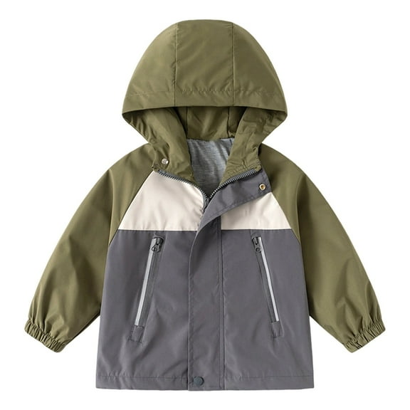 Gaexia Boy Jacket 4T ,Boys Windbreaker Jacket Lightweight Hooded Zipper Coat For Kids Outdoor Casual School Jacket Age 2 To 13 Years Breathable