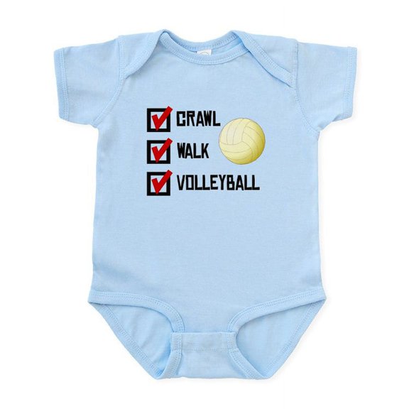 CafePress - Crawl Walk Volleyball Body Suit - Baby Light Bodysuit, Size Newborn - 24 Months