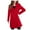 Red, variant on UFOUND Women's Solid Color Double Long Sleeve Lapel Cardigan Coat For Autumn Winter Classic Overcoat