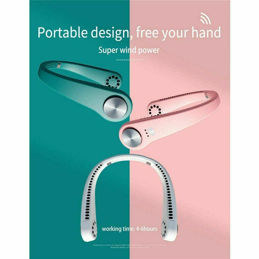 ALING Portable Neck Fan,Rechargeable Necklace Sport Fan Bladeless,USB