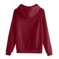 thumbnail image 4 of BDPORKAS Zip up Women's Hoodies and Sweatshirts Zipper Jacket Sweatshirt Casual Long Sleeve Plain Pullover Tops Wine, 4 of 5