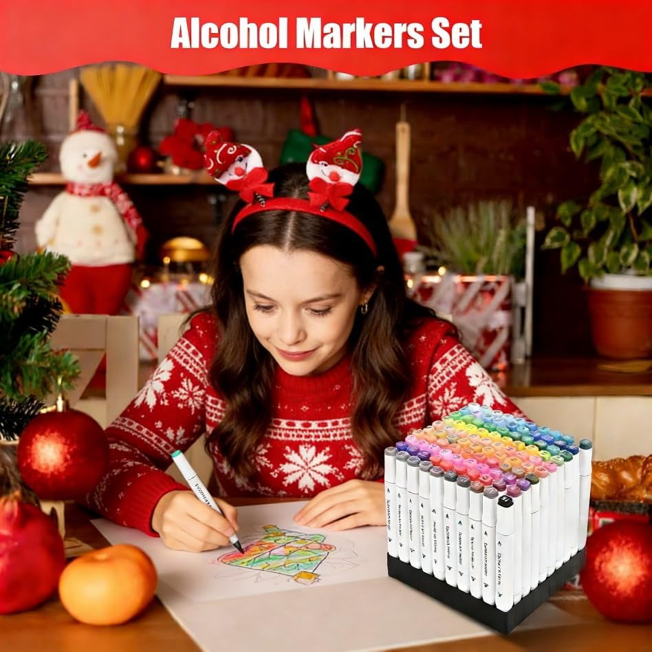 Taotree Alcohol Markers Set 168 Colors with Case & Holders, Dual Tips Art Coloring Markers Pens, Chisel & Fine Sketch Pens Art Supplies for Artist Adult Coloring Books Drawing, Painting, Sketching