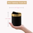 thumbnail image 4 of Mini Trash Can With Lid  Metal Small Tiny Bin Countertop Cans For Desk Car Office Kitchen Swing Top 1.5 L/0.40 Gal (black), 4 of 5