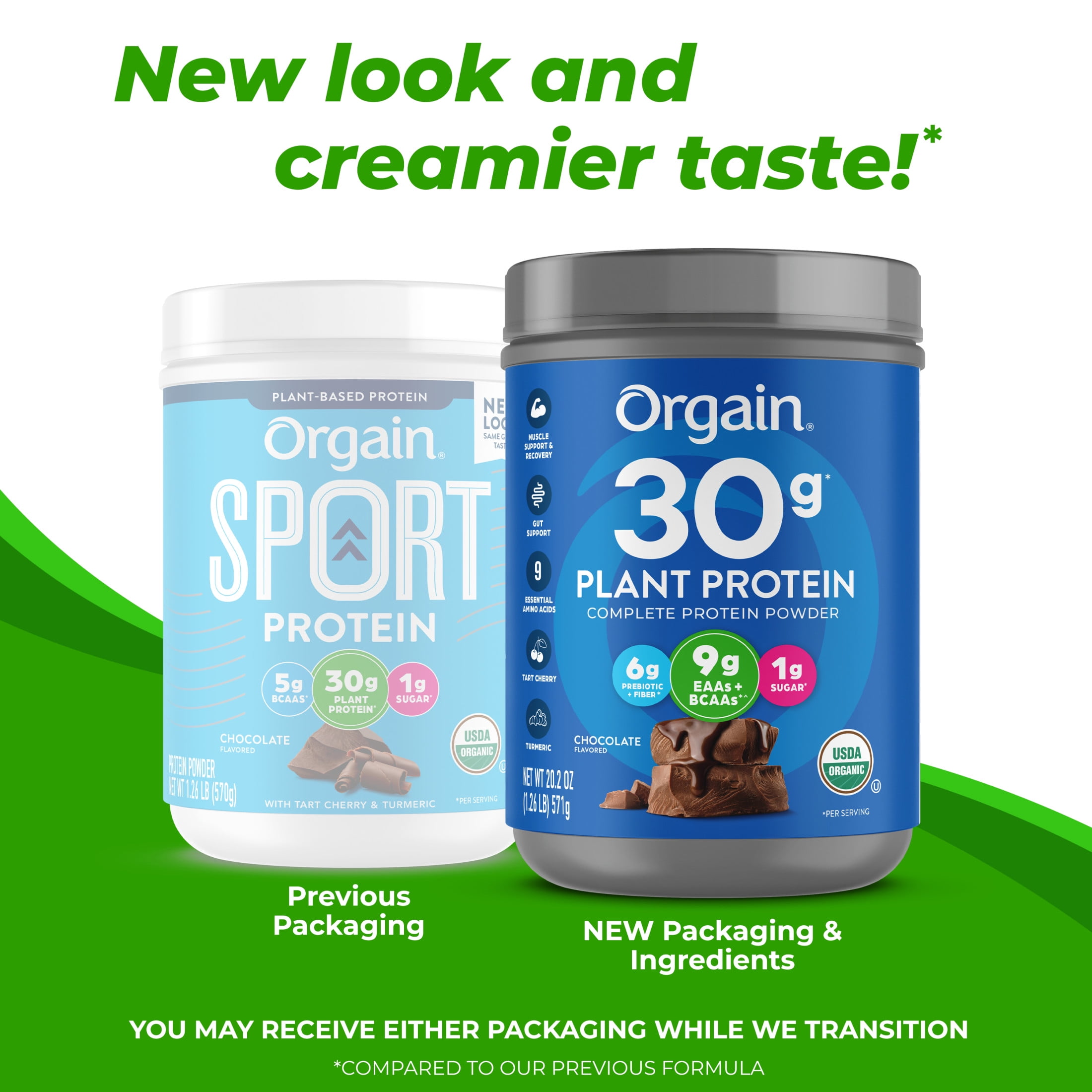 Orgain Organic Vegan 30g High Protein Powder, Plant Based Shake Drink, Prebiotic Fiber, Chocolate, 1.26lb