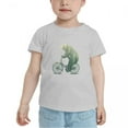 thumbnail image 2 of Bear Bicycle forest Funny Toddler T-Shirts for Boys Girls (Gray, 4T), 2 of 5