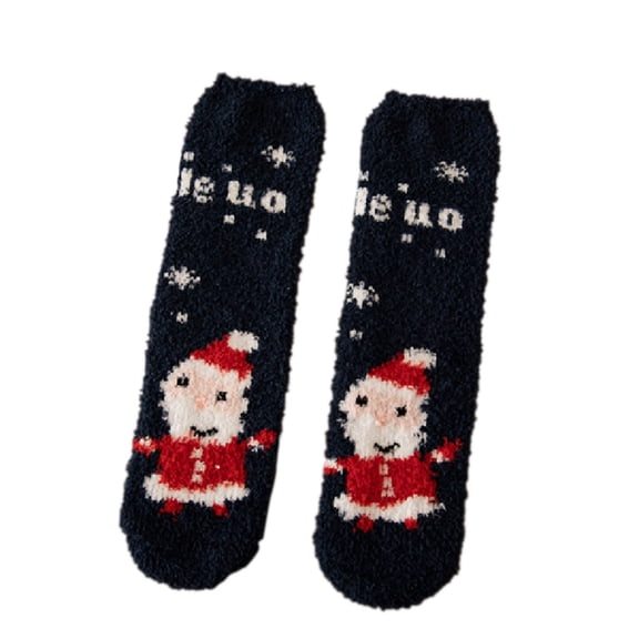 No Show Socks WomensBluePrinted Coral‑fleece Indoor Slipper SocksRunning Socks1‑Pair