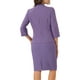 thumbnail image 3 of Conjunto de traje de 2 piezas para mujer INSPIRE CHIC, blazer sin cuello de manga 3/4, falda lápiz de cintura alta, atuendos de trabajo, morado M, 3 of 6