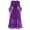 Purple, variant on Women Off Shoulder Lace Up Gothic Dress with Lace Butterfly Sleeves and Solid Color Design for Halloween Cosplay Party