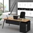 thumbnail image 3 of Boss Luxury Office Desks Simplicity Modern Design Storage Office Desks Italian Write Escritorio Ordenador Work Furniture QF50OD My Lux Decor Round, 3 of 30