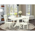 thumbnail image 2 of East West Furniture Avon 5-piece Wood Dining Table and Chairs in Linen White, 2 of 2