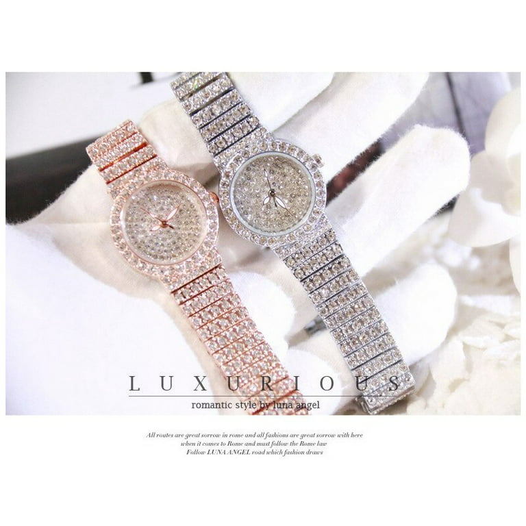 Wholesale Quartz Custom Logo Crystal Jewelry Watch Ladies Watches