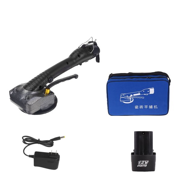 10-Gears 2000W Tile Vibrator Tiling Machine Suction Cup Adjustable Automatic Floor Vibrator Leveling Tool 2 Battery ,Easy to Use