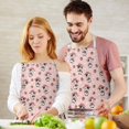 thumbnail image 3 of Pink Cow Strawberry Hat Pattern Apron-Garden Aprons for Women with Pockets-Cotton Linen Waterproof Kitchen Cooking Gardening Aprons Adjustable for Kitchen,Cooking,BBQ and Salon 33x27 Inch, 3 of 7