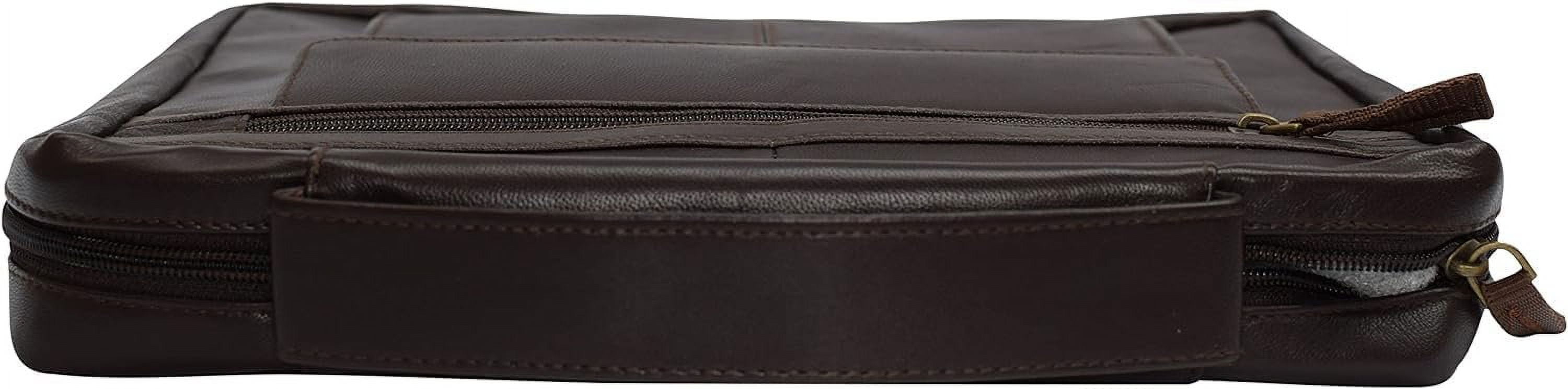 Large Cross Bible Book Cover Genuine Leather with Handle Cross Brown