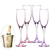 ACDANC 4Pcs Champagne Flutes Plastic 5 oz Reusable Multiple Times Champagne Glasses Party Cups for Bridal Shower Party Mix2