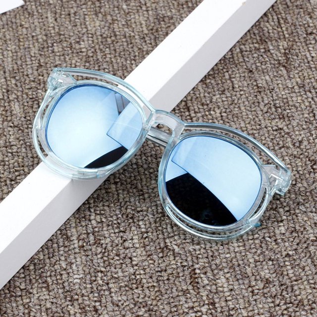 Faithtur Lunettes de Soleil d'Été pour Petits Enfants, Monture en Résine Ronde, Pliables, Anti-UV, Mode Sauvage