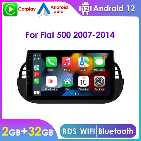 Android 12 GPS Navigation Wifi 2 32GB IPS Carplay Car Stereo Radio Head Unit For Fiat 500 2007-2014