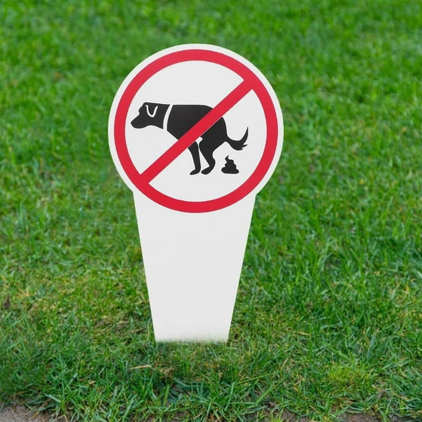 Letrero de jardín de prohibido defecar o orinar | Recordatorio de desechos de mascotas al aire libre de PVC impermeable | Estaca de césped sin desechos de mascotas | Aviso de limpieza altamente