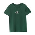 thumbnail image 4 of Camiseta de verano con cuello redondo para mujer para desplazamientos, viajes, deportes de playa, vacaciones Verde, 4 of 7