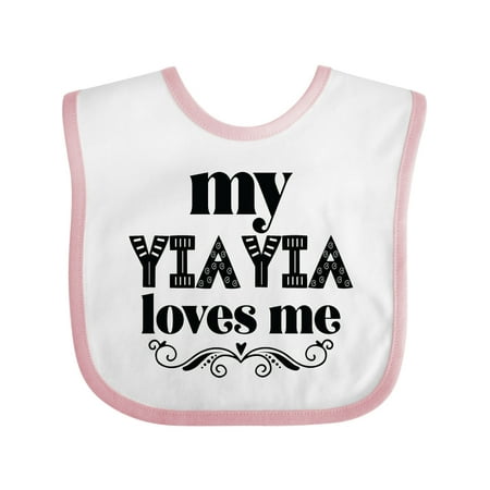 

Inktastic My YiaYia Loves Me Yia Yia for Grandchild Gift Baby Girl Bib